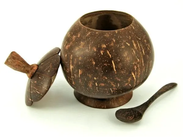 Coconut Sugar Bowl with Lid & Spoon